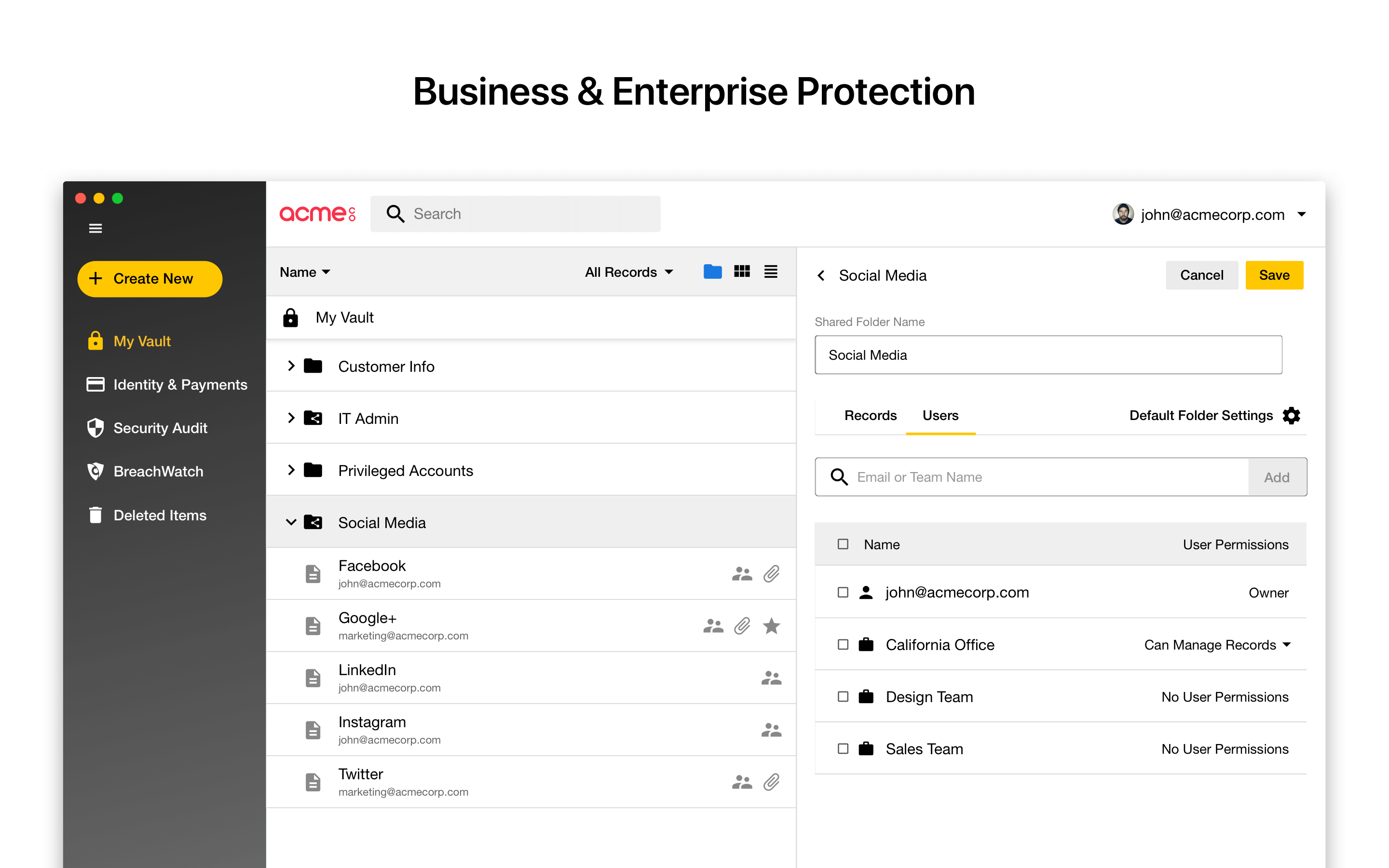 Business and enterprise protection