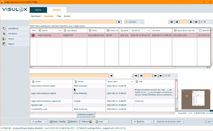 Visulox Audit Logs
